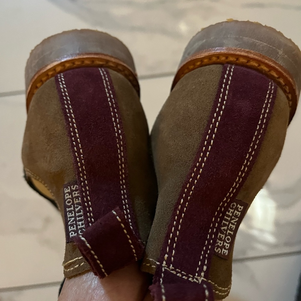 PENELOPE CHILVERS color-blocked pull up shearling suede ankle booties - Picture 9 of 11